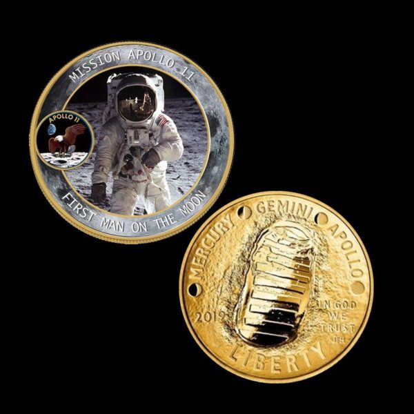 Coins for human landing on the moon