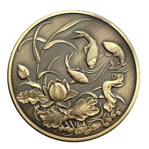 Lotus carp bronze coins